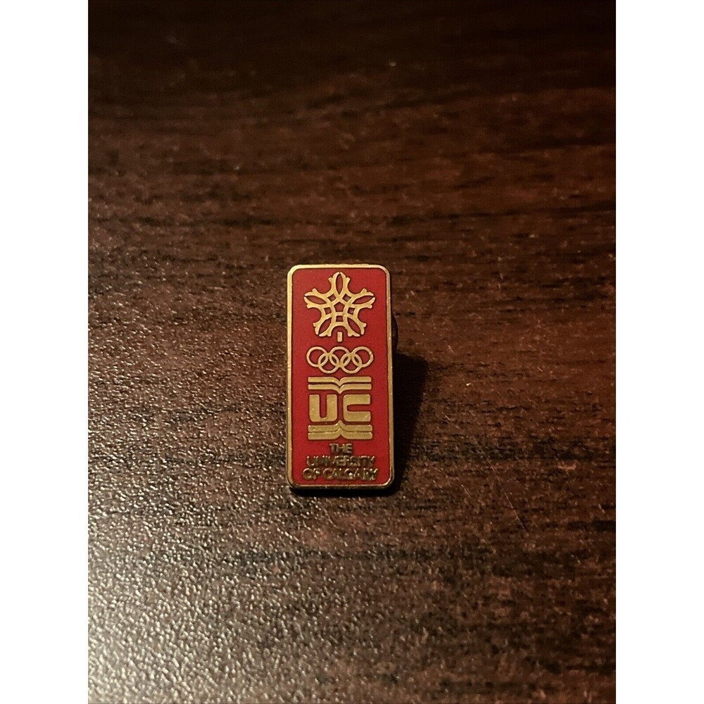 1988 Calgary‎ Winter Olympics University Of Calgary UC Red Lapel Hat Pin